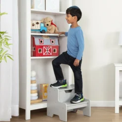Wooden Step Stool – Gray