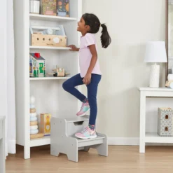Wooden Step Stool – Gray