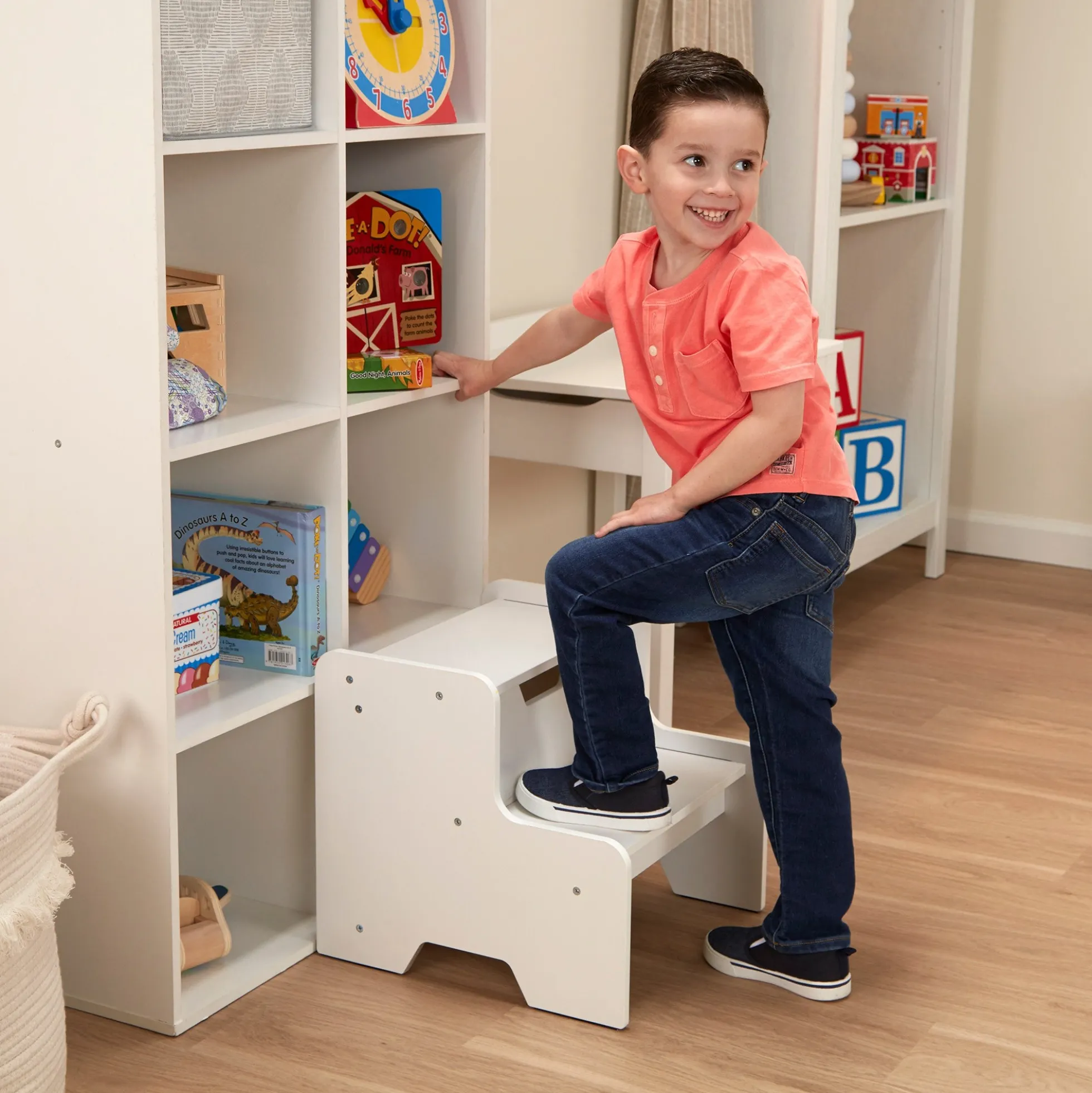 Wooden Step Stool - White