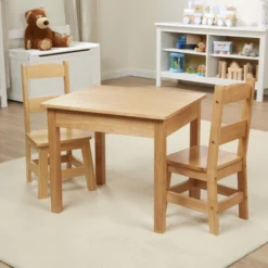 Wooden Table & Chairs - Natural