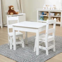 Wooden Table & Chairs - White