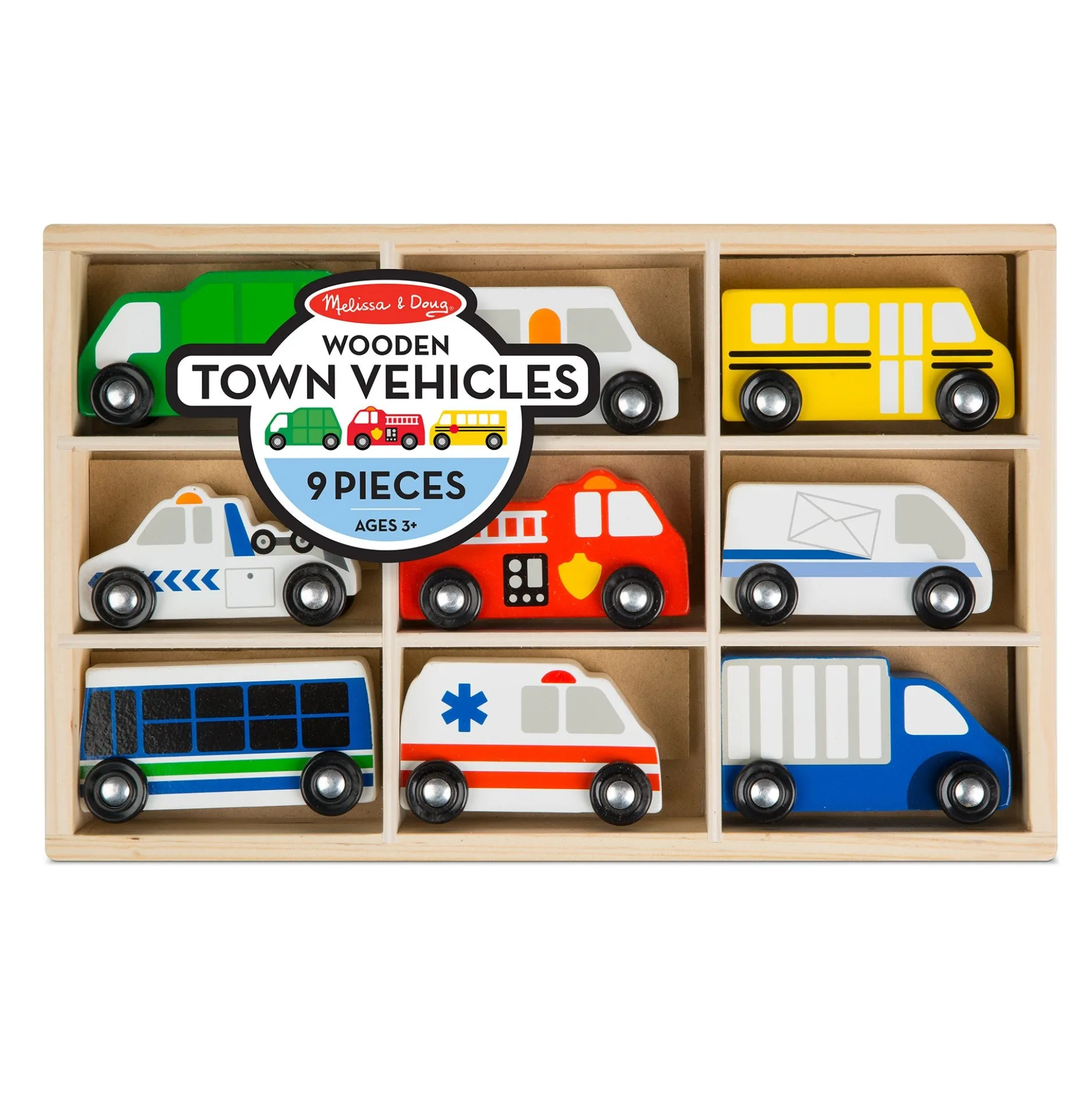 Wooden Town Vehicles Set
