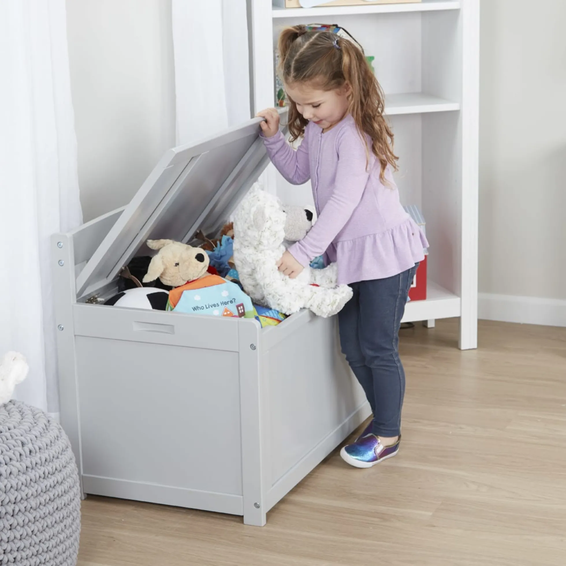 Wooden Toy Chest (Gray)