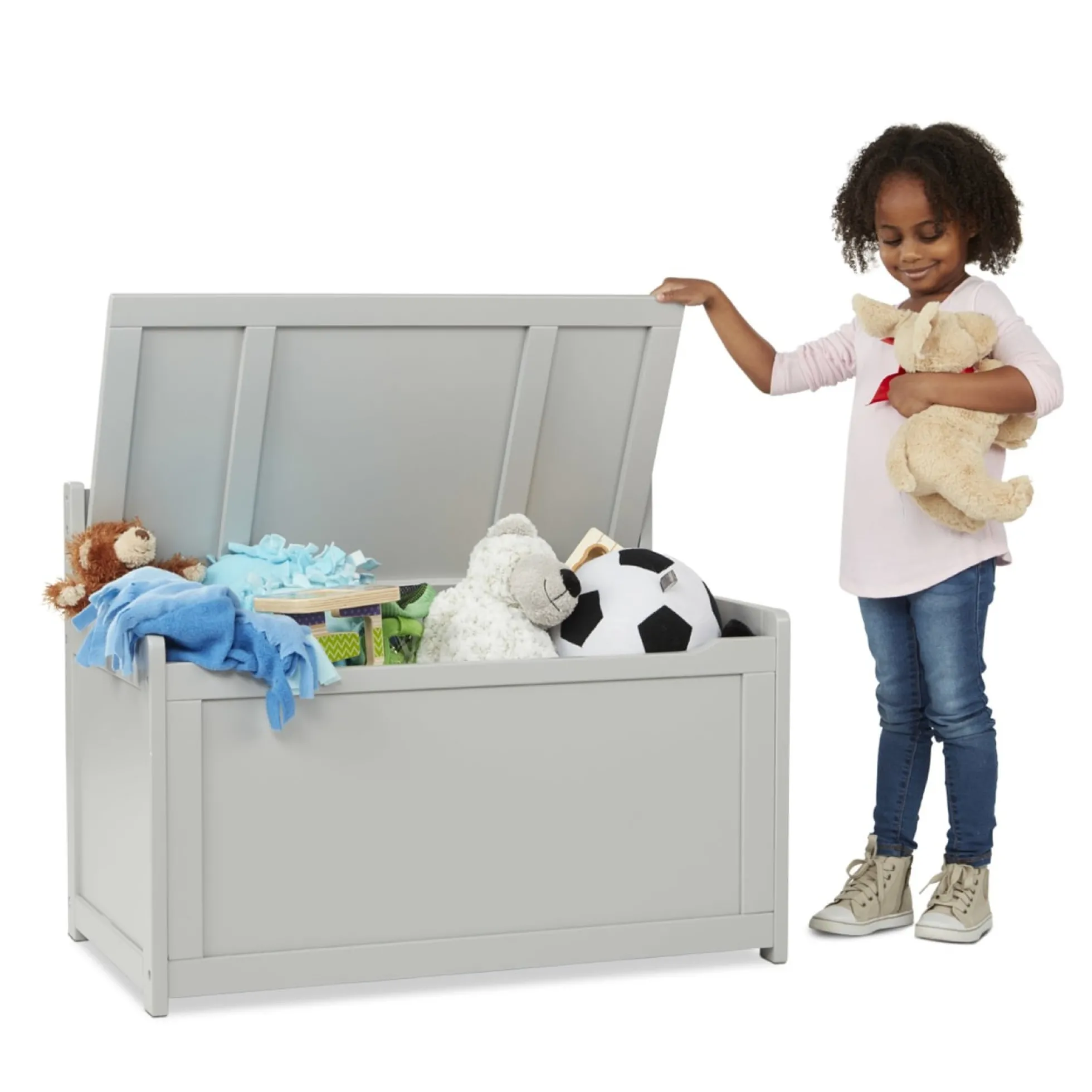 Wooden Toy Chest (Gray)