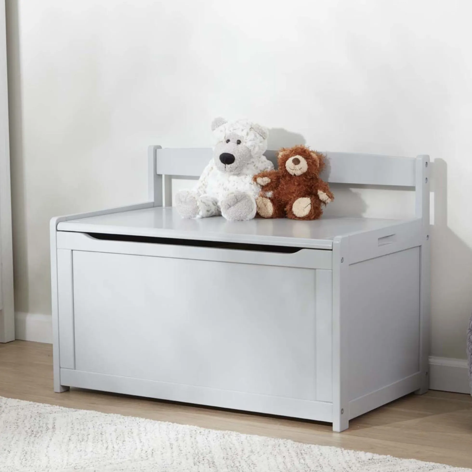 Wooden Toy Chest (Gray)