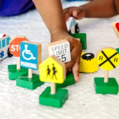 Wooden Vehicles and Traffic Signs